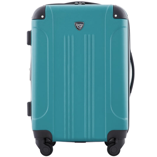Travelers Club Chicago Hardside Expandable Carry-On Luggage 20”, 360° Spinner Wheels Cabin Suitcase (Teal)