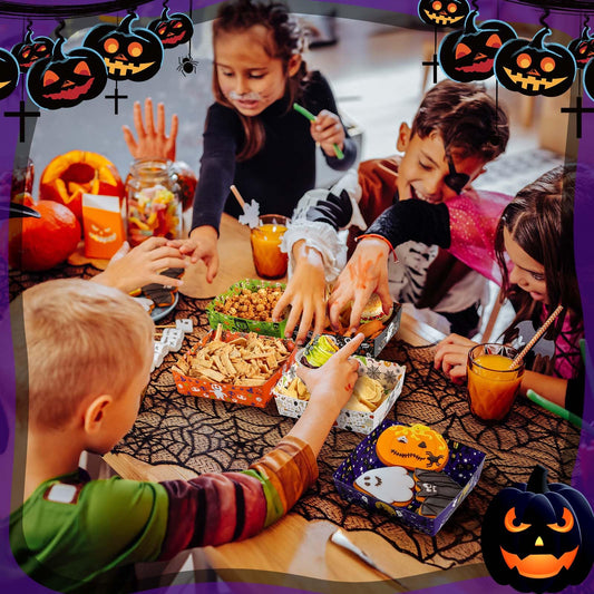 25-Pack Halloween Paper Bowls – Disposable Snack & Treat Holders (Pumpkin, Ghost & Skeleton Designs)