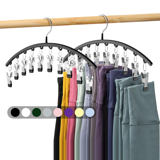 Space-Saving Yoga Pants Hanger Set (20 Clips) – Heavy-Duty Closet Organizer for Leggings, Jeans & Skirts