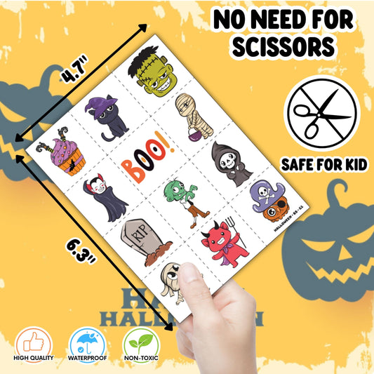 144PCS Halloween Party Favors Set – Slap Bracelets & Temporary Tattoos for Kids 🎃👻🕸 Perfect Trick-or-Treat Bundle