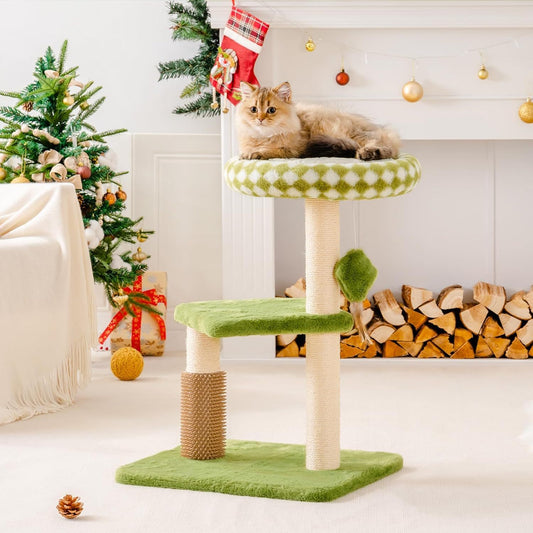 Mewoo Large Cat Tree Tower – Multi-Level Scratching Post with Removable Perch & Interactive Toys for Indoor Cats