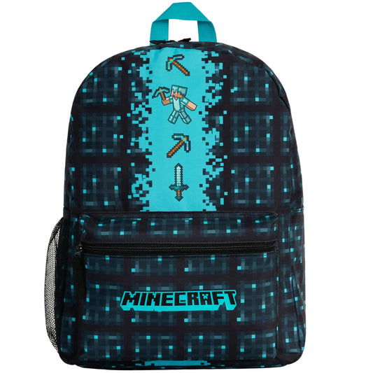 Minecraft Kids Backpack for Boys & Teens – Adjustable School Daypack with Front Pocket