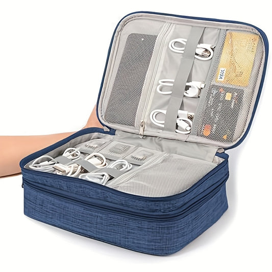 5-Color 3-Layer Multifunctional Travel Digital Storage Bag – Waterproof Cable & Charger Organizer Pouch 📦