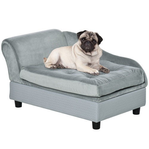 Luxury Small Dog Bed – Plush Sofa-Style Pet Couch with Hidden Storage, Washable Cushion & Non-Slip Base