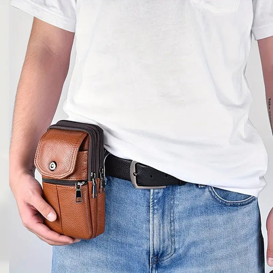 Premium Leather Phone Shoulder & Belt Case