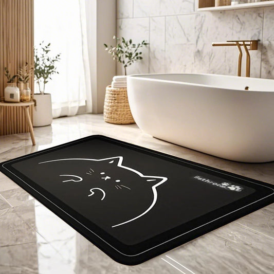 Water-Absorbing & Quick-Dry Anti-Slip Floor Mat – Bathroom Entrance Rug for Pet Food Pad & Kitchen Coffee Area