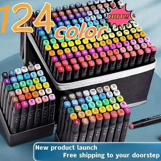 Alcohol Art Marker Set – Double-Headed Artist Markers with Brush & Chisel Tips (Up to 168 Colors)