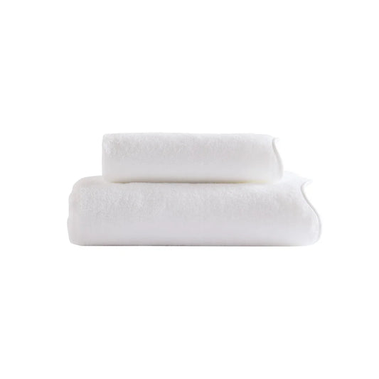 Scalloped Edge Cotton Bath Towels – Soft, Quick-Drying & Absorbent Towel Set