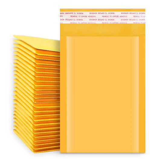 100 Pack Kraft Bubble Mailers – 8.5″×12″ Padded Envelopes with Self-Seal for Secure Shipping & Packaging