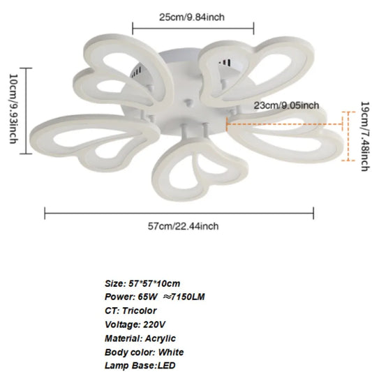 Dimmable LED Ceiling Lamp – 30W Modern Star-Shaped Light with 3 Color Modes (3000K–6500K) for Living Room ✨💡