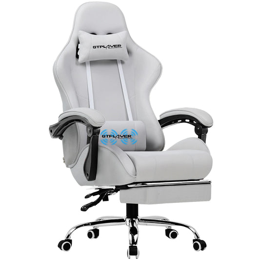 GTPLAYER Ultra-Comfortable Ergonomic Gaming Chair with Footrest, Lumbar Support & Swivel Headrest