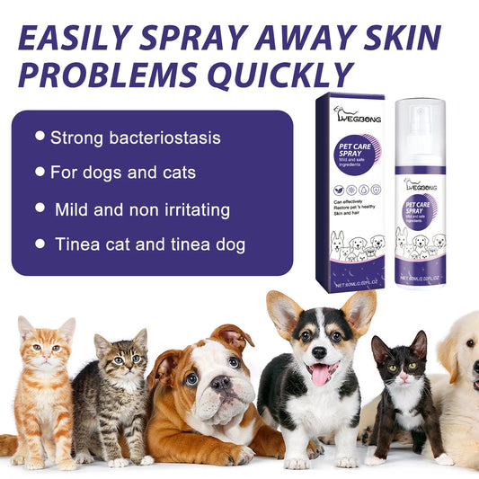 Yegbong Pet Wound Care Spray – 60ml Healing Spray for Cats & Dogs, Anti-Itch, Skin Repair & Odor Removal Treatment