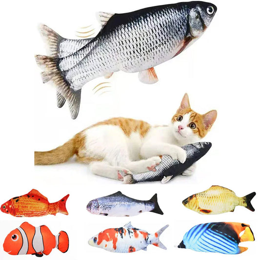 USB Rechargeable Floppy Fish Cat Toy – Interactive Electric Chew & Bite Toy for Cats, Realistic Motion Play Pet Supplies