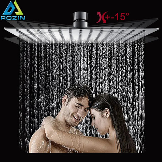 16-Inch Ultrathin Stainless Steel Rainfall Shower Head – Wall-/Ceiling-Mount High Flow