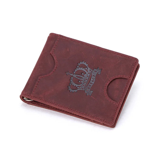 CONTACT’S Genuine Leather RFID Wallet – Slim Bifold Money Clip with Card Holder & Coin Pocket for Men