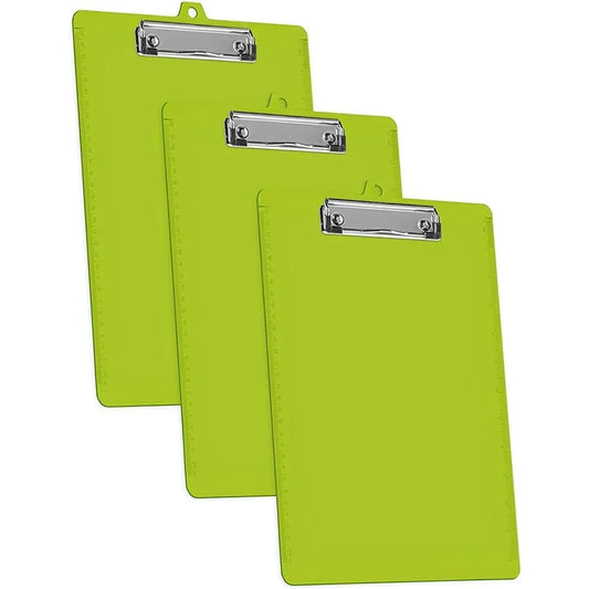 3-Pack A4 Letter Size Clipboards with Low-Profile Clip & Side Rulers for School and Office