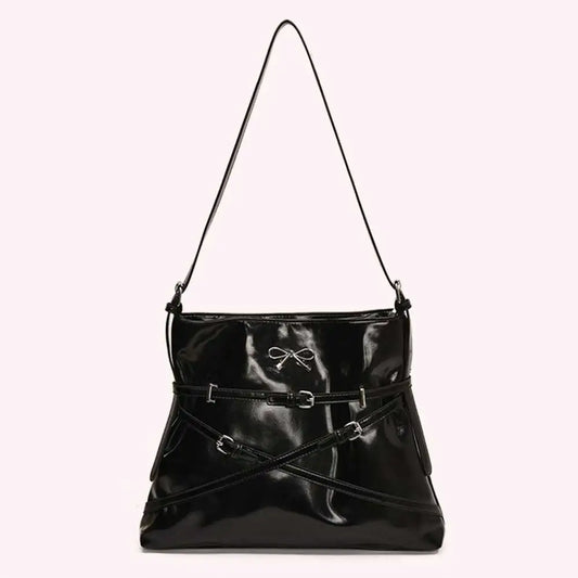 Women’s Luxury Shoulder Bag with Bow 🎀 – Elegant Solid Color Handbag & Crossbody Bag with Adjustable Strap 💼✨