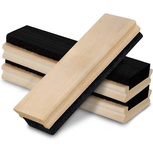 Blackboard Eraser Set – 3-Pack Chalk Erasers with Wooden Handle & Premium Felt