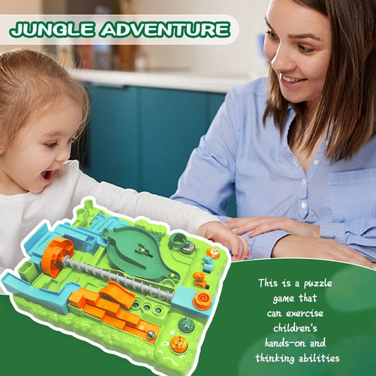 “Interactive Maze Ball Puzzle Game – 8-Level Marble Track Brain Teaser with Animal Buttons for Kids”
