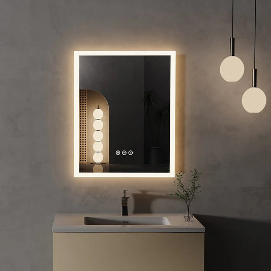 16x20 Inch LED Lighted Bathroom Mirror – Wall-Mounted Vanity Mirror with Anti-Fog, Smart Touch Button & Memory Function