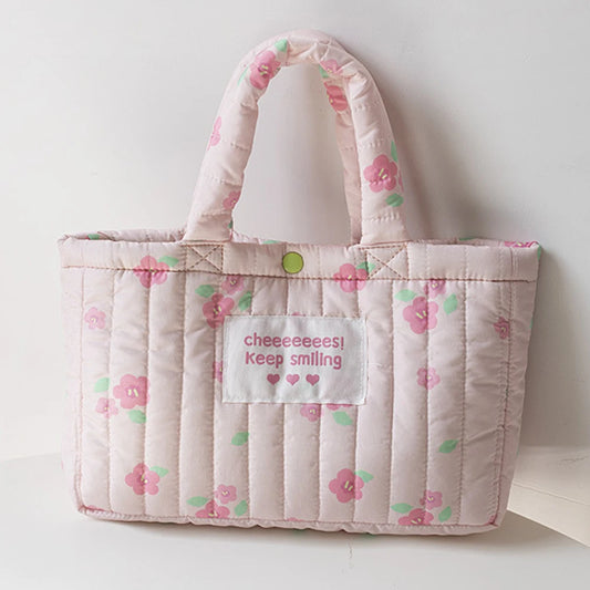 Women’s Printed Padded Sling Bag – Large Capacity Floral Puffer Bag for Work, Travel & Daily Use 👜✨