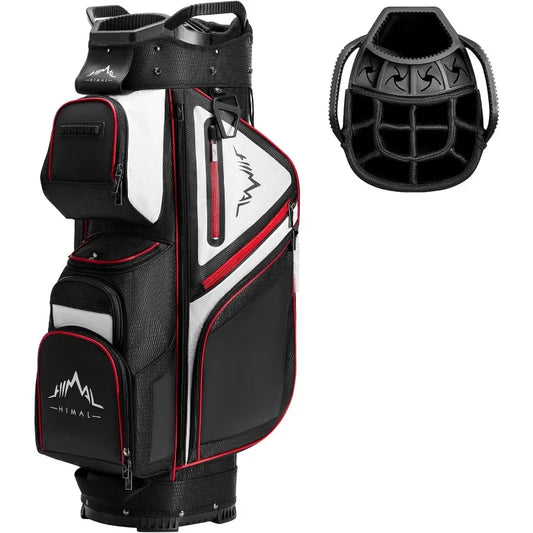 Premium 15-way golf cart bag – anti-shake divider top with magnetic pocket, ergonomic handles & rain cover