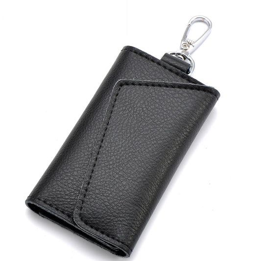 Genuine Leather Keychain Organizer – Unisex Car Key Wallet & Mini Card Holder Pouch