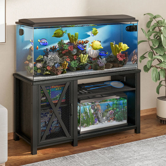 55–75 Gallon Fish Tank Stand – Heavy Duty Aquarium Cabinet with Storage & Built-In Power Outlets