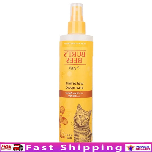 Natural Waterless Dry Shampoo for Cats & Kittens – Shea Butter & Honey Grooming Spray, PH-Balanced Gentle Cleansing Formula