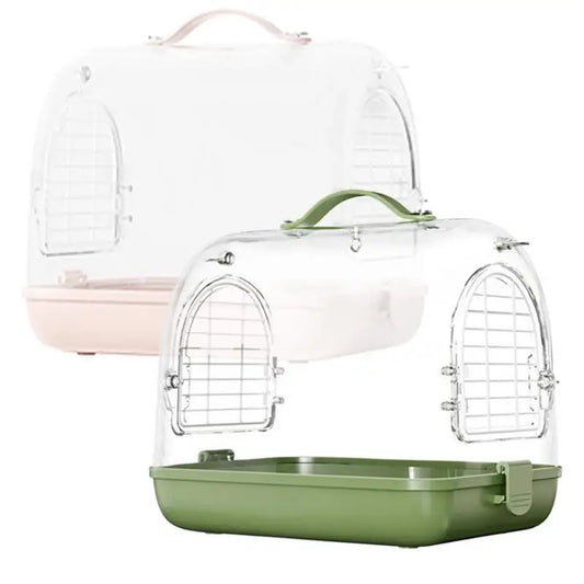 Travel Bird Cage & Portable Bird Carrier Backpack – Clear Transparent Backpack with Perch & Ventilation for Cockatiel, Parrot & Small Birds