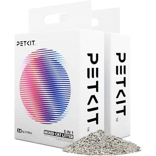 Fast Clumping Cat Litter – Natural Tofu & Activated Carbon, Flushable 5-in-1 Formula, Ultra-Absorbent, Dust-Free, 7-9lb × 2 Pack