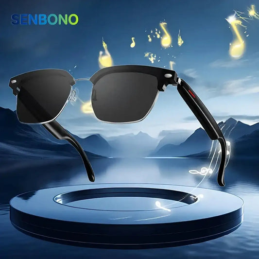 SENBONO Smart Glasses – Open-Ear Audio Sunglasses with Waterproof Bluetooth Headset for Men & Women 😎🎧