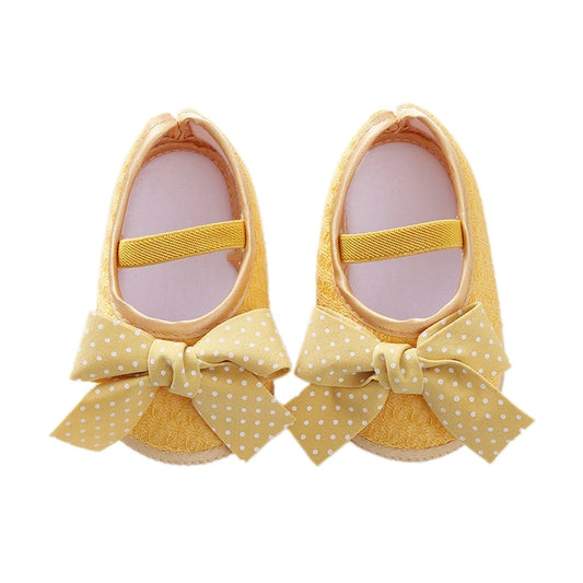 Baby Girl Slip-On Shoes – Cute Bow Detail with Flexible Soft Sole & Secure Elastic Band for Indoor & Outdoor Use