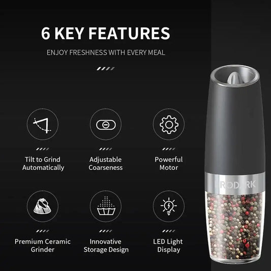 Electric Salt and Pepper Grinder Set – Battery Powered with LED Light, 1/2pcs - PulinGO