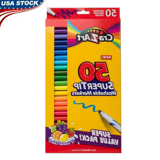 Cra-Z-Art Super Tip Washable Markers – 50 Count with 12 Scented Colors