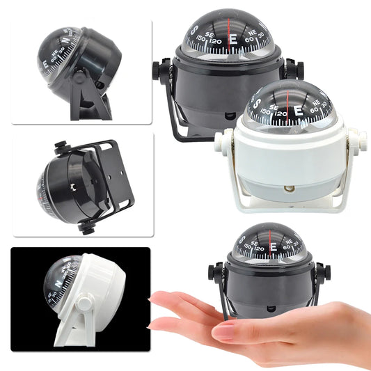 Ball-Shaped Marine Boat Compass – 360° Pivoting Navigation Guide with Dial for Sea Travel 🚤🧭