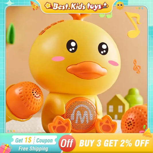 Children’s Duck Microphone – Baby Karaoke Singing Machine with Lights, Cartoon Speaker & Educational Music Toy for Kids