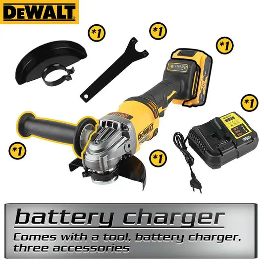 DEWALT DCG414 Brushless Angle Grinder – 125 mm / 4½″-6″ Disc, 9,000 RPM, Kickback Brake
