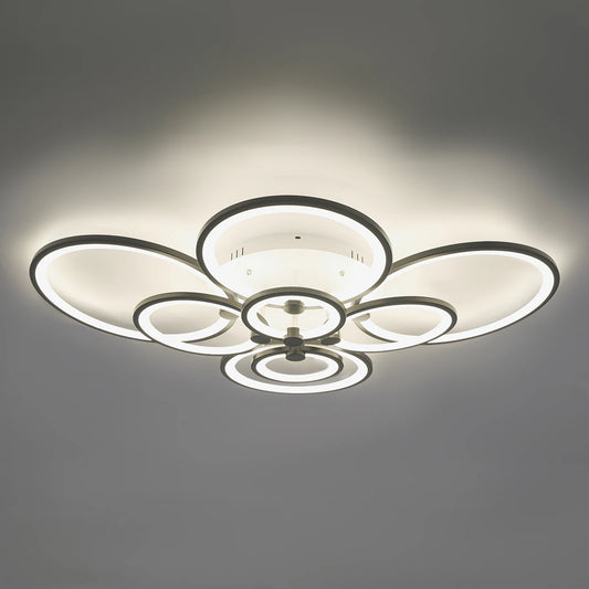 Modern 8-Head LED Ceiling Chandelier – Dimmable Pendant Light with Remote, Iron Base & Acrylic for Living Room 💡🏠