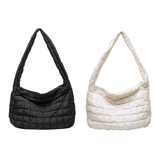 Women’s PU Leather Solid-Color Crossbody Tote – Lattice Texture, Simple Summer Trend