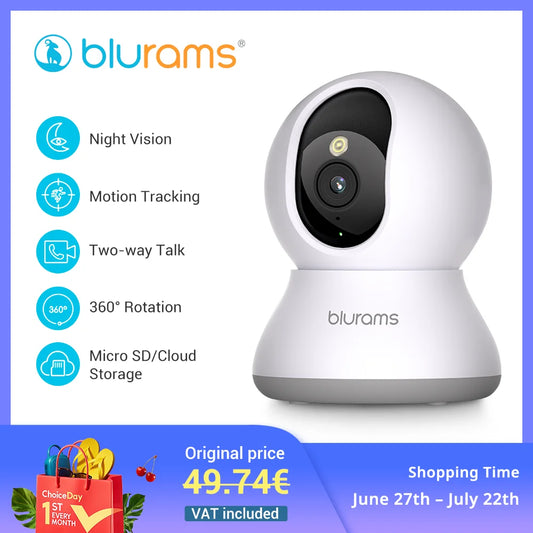 Blurams Baby Monitor Camera – 2K HD Smart Home Security Camera with Motion Detection, Two-Way Audio & Night Vision, Easy Setup