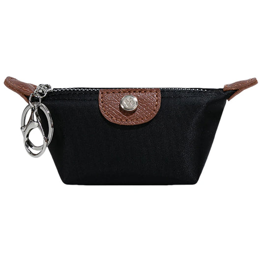 Mini Nylon Coin Purse – Portable Lipstick & Earphone Storage Bag with Keychain for Women