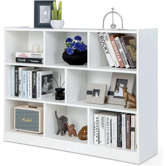 📚 8-Cube Freestanding Bookcase – 3-Tier Open Bookshelf & Modern Storage Display Cabinet for Living Room & Bedroom