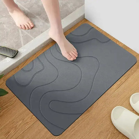 Indoor Diatomite Stone Bath Mat – Soft Water Absorption & Quick-Dry Shower Floor Rug