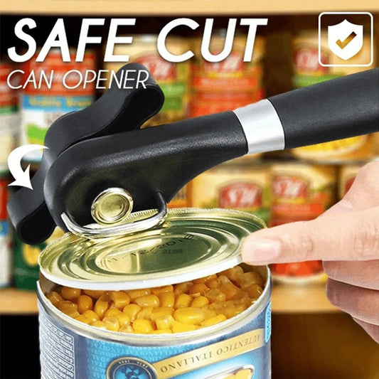Multifunctional Handheld Stainless Steel Can Opener – Safe Side-Cut, Smooth Edge Kitchen Tool