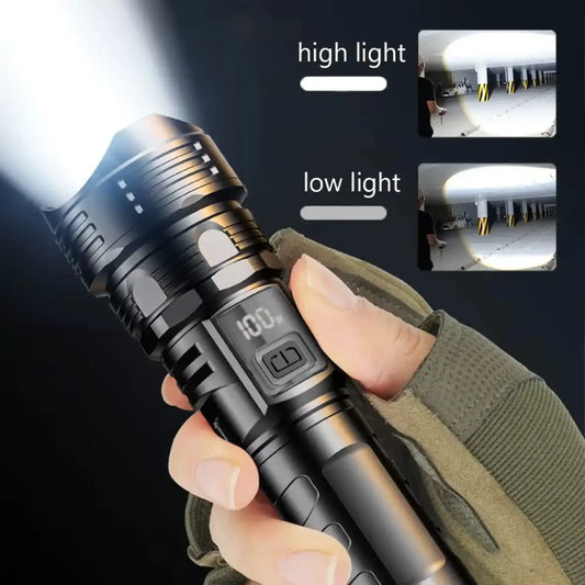 USB-Rechargeable High Power LED Flashlight – Portable Torch for Camping, Hiking, Emergency Survival