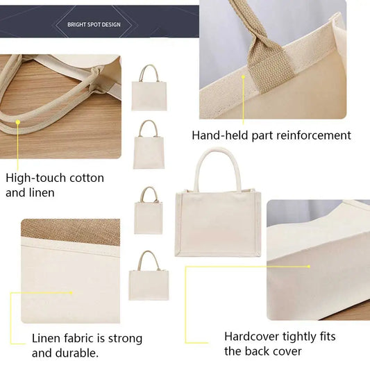 Women’s DIY canvas tote bag – large-capacity shopper handbag with sturdy handle, reusable grocery bag for daily use, weddings & gifts