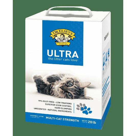 Ultra Clumping Cat Litter – 20lb Unscented Low-Dust Formula, Natural Odor Control, Easy-Scooping Litter for Multi-Cat Homes