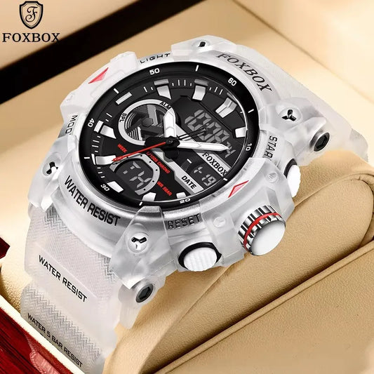 FOXBOX Men’s Sport Watch ⌚ – Shock Resistant, 50M Waterproof, LED Display, Alarm & Stopwatch