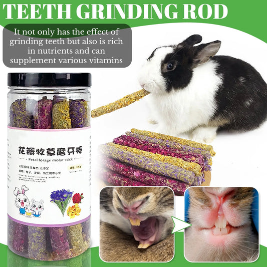 Natural Petal Grass Teething Sticks – Organic Dental Chew Toy for Puppies, Kittens & Small Pets to Promote Healthy Teeth & Gums